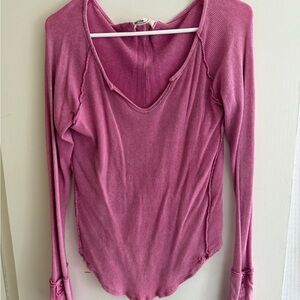 We The Free Fuchsia Long Sleeve Bodysuit